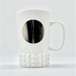 Starbucks DOT Collection Mug Studded Cuff 16 Fl Oz white and silver textured mug